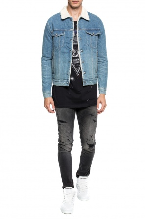Kurtka jeansowa wykończona futrem, zdjęcie 2 Kurtka jeansowa wykończona futrem od Balmain